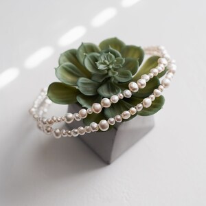 Freshwater Pearl Double Row Headband Simple and Modern Wedding Accessories Bridesmaid & Bridal Hair Barrettes image 2