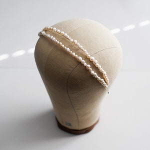 Freshwater Pearl Double Row Headband Simple and Modern Wedding Accessories Bridesmaid & Bridal Hair Barrettes image 5