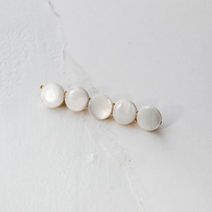 Mother of Pearl Barrette geometric pearl shell wedding hair accessories image 7