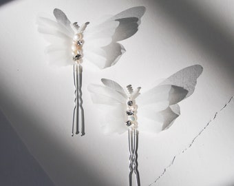 Mariposa Silk Organza Butterfly Hair Pins (Set of 2)