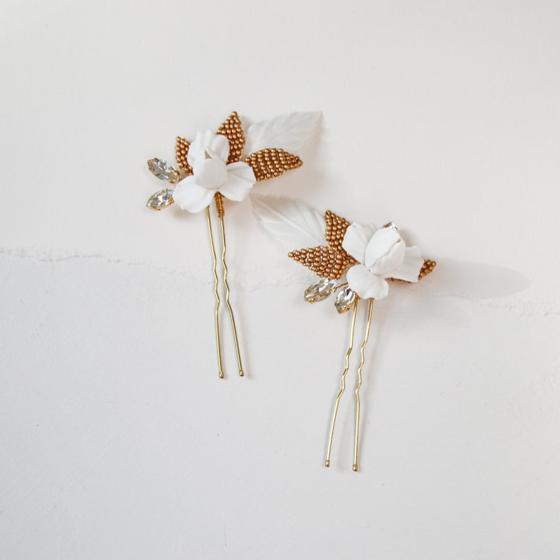 Gilded Iris Hair Pins Set of 2 image 2