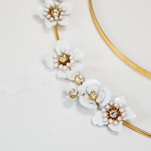 Scattered Enamel Floral Crown whimsical white flower encrusted halo image 3