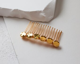 SUPERMOON | Moon Inspired Geometric Modern Gold Hair Comb | Art Deco Bridal Accessories | Handmade Geometric Headpiece | Minimalist + Simple