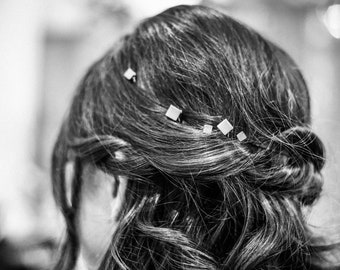 Minimalist Geometrische Haar Pin Set: Silber oder Gold (5er Set)