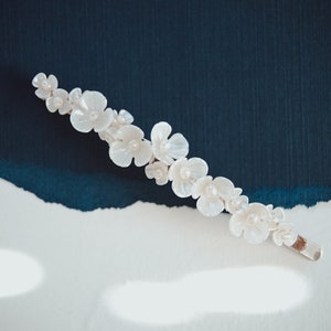 Ivory Flower Barrette Scattered, Clustered Tiny Flowers on a Slide Barrette Wedding Hair Accessories image 2