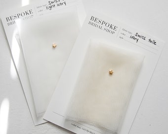 Bridal Tulle Swatches: Illusion, English Net, Swiss Tulle Fabric