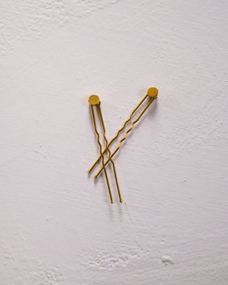 Geometric Modern Silver or Gold Mirrored Metal Hair Pins Minimalist and Contemporary Style CIRCLET HAIR PINS