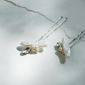 Baroque Pearl Hair Pins (Set of 2): Bridal Rhinestone Hair Accessories