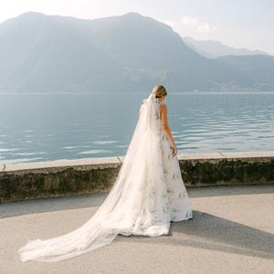 Minimal Cathedral Cloud Bridal Veil | extra long and wide wedding veil in illusion tulle