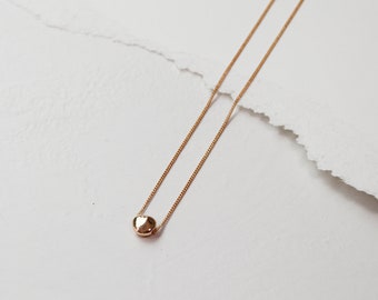 Gold Nugget Necklace | 16"/18"/20" adjustable irregular, minimal, modern gold tone necklace featuring a single pendant