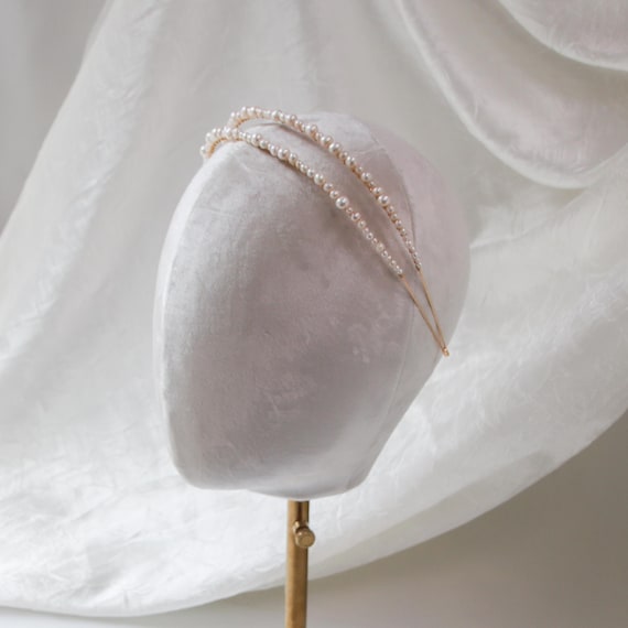 Freshwater Pearl Double Row Headband | Simple and Modern  display picture 3