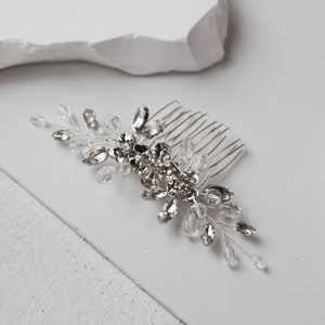Chroma Hair Comb | gold or silver floral hair clip for bride, bridesmaid, prom