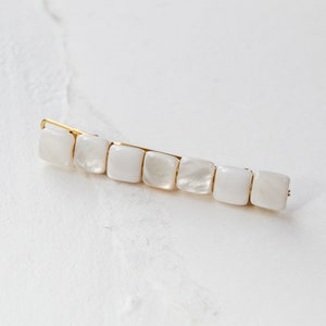 Mother of Pearl Barrette geometric pearl shell wedding hair accessories Medium