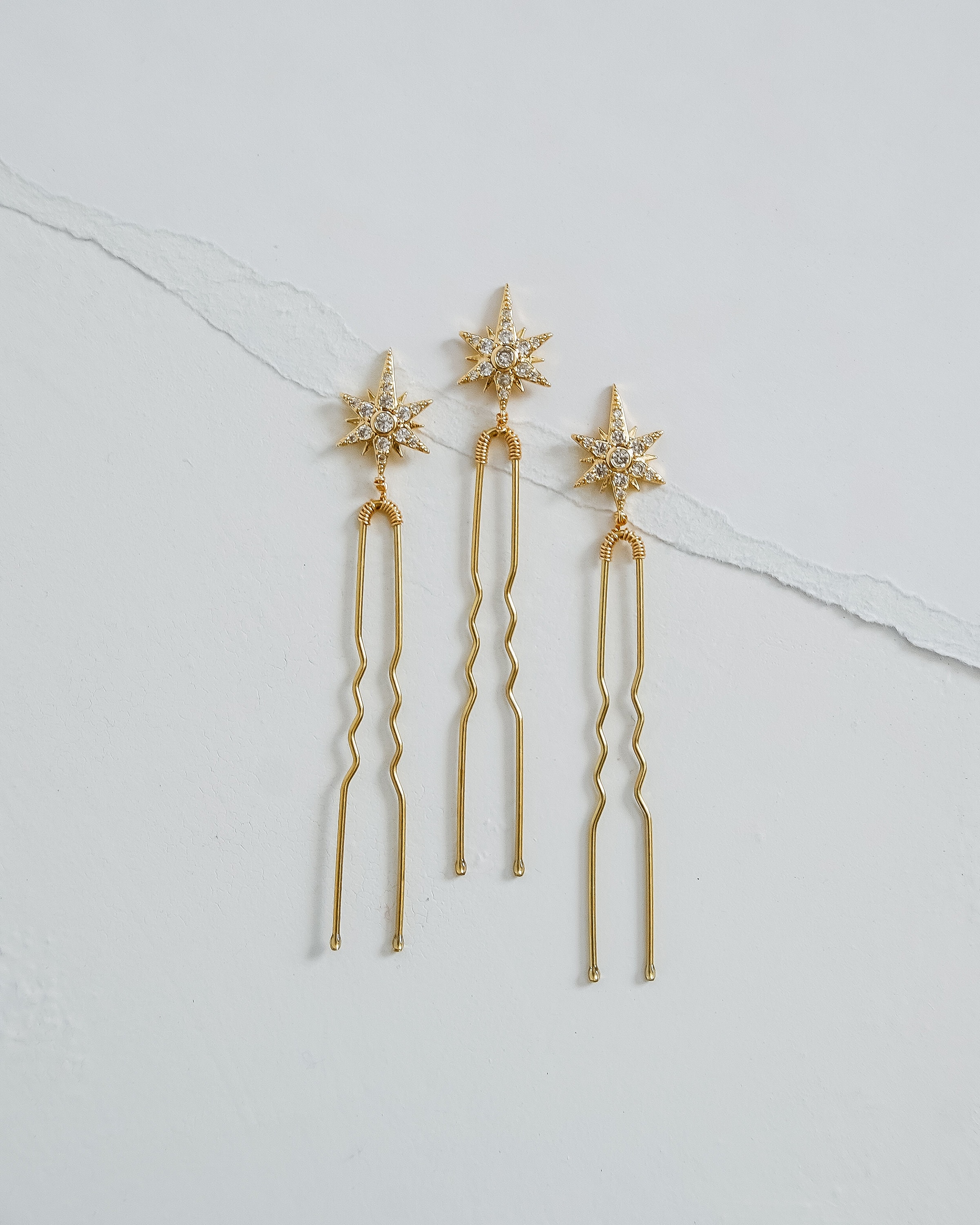 Golden starburst crystal  Hair pin in gold tone NEW Starburst Bobby Pins - Etsy main image 3