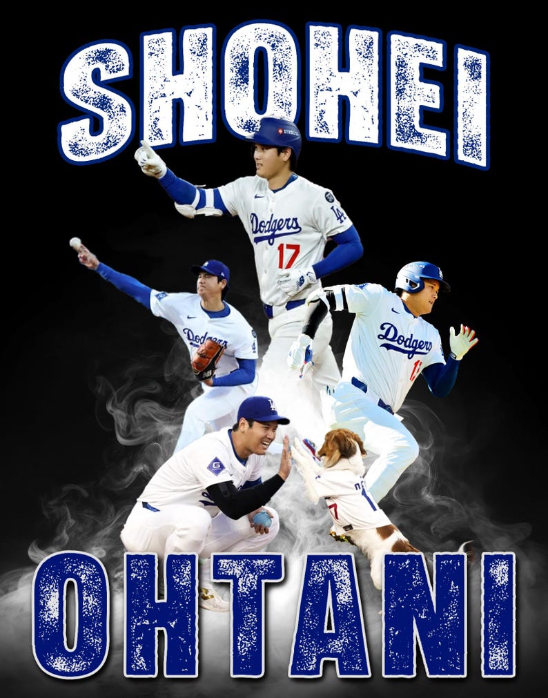SHOHEI OHTANI 2" X 3" Black Art Los Angeles Dodgers Rookie L.A — free download