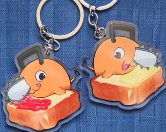 2'' Double-sided Acrylic Charm - Butter & Jam Demon Doggo on Toast