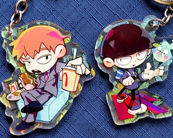 2'' Double-sided Holographic Acrylic Charm - Psychic Anime Boy