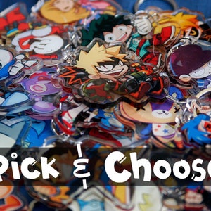 Pick And Choose Any Double-sided Acrylic Charms 2 Inches (Please Note Out-of-Stock Designs)