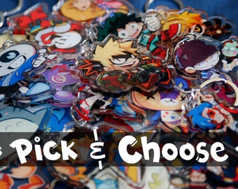 Pick And Choose Any Double-sided Acrylic Charms 2 Inches (Please Note Out-of-Stock Designs)