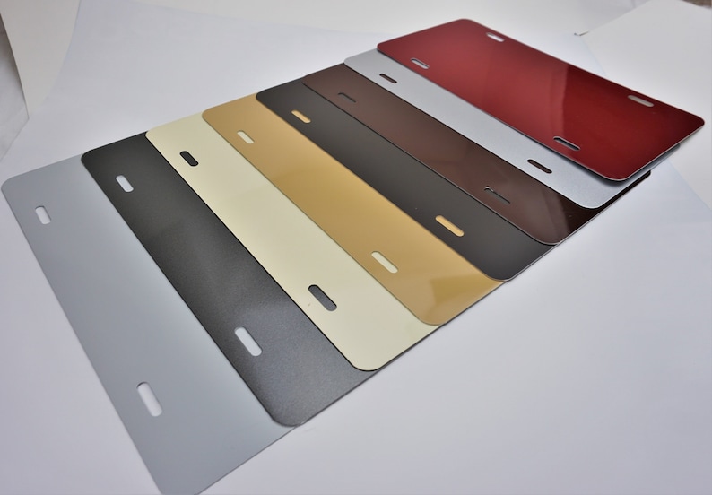 Silver Metallic Anodized Aluminum License Plate Blank Heavy Etsy