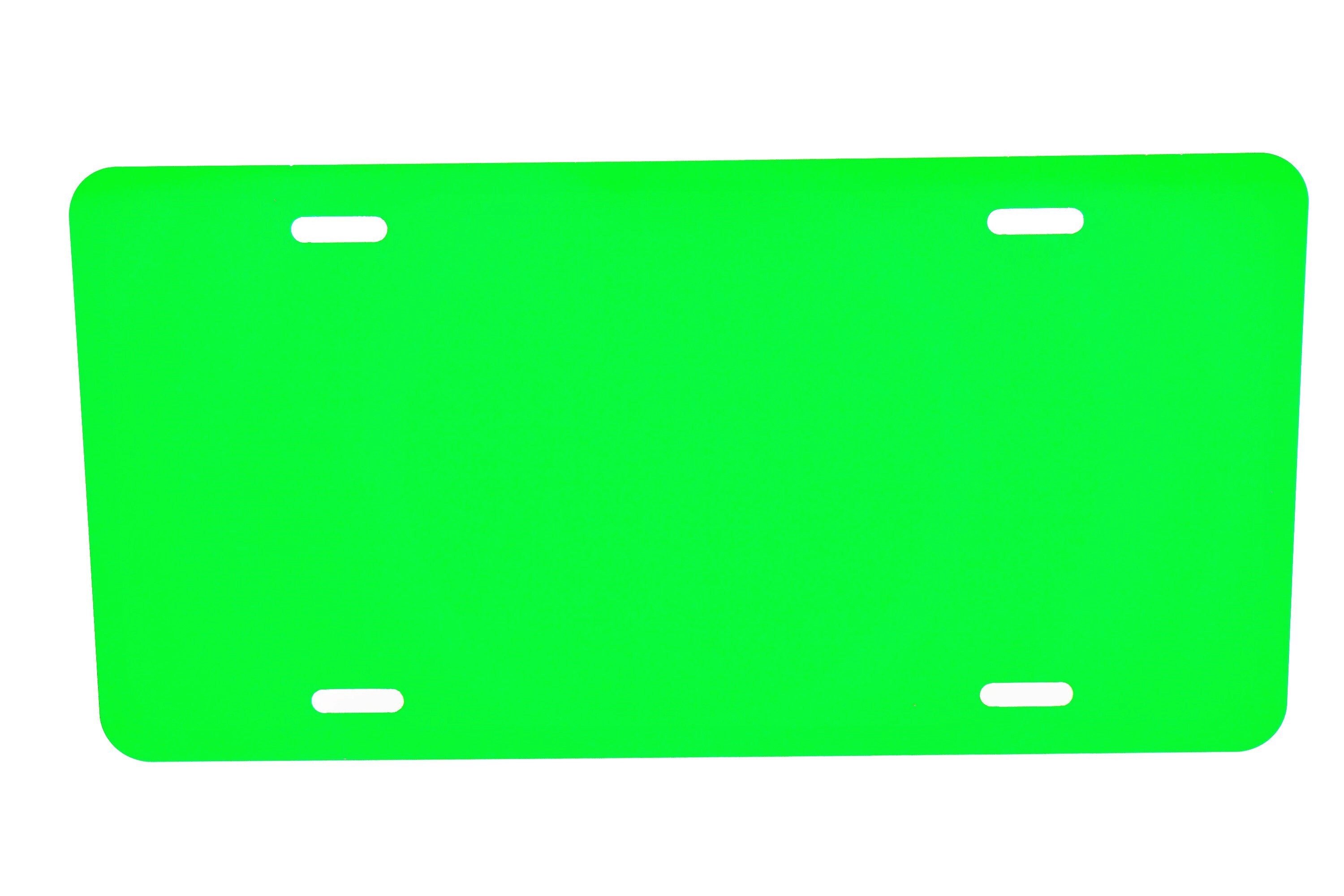 Green Light Anodized Aluminum License Plate Blank Heavy Etsy