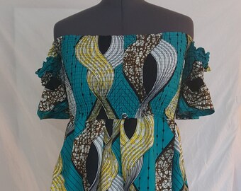 Off  the Shoulder African Print Dress