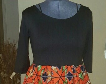 Black and African Print Dress