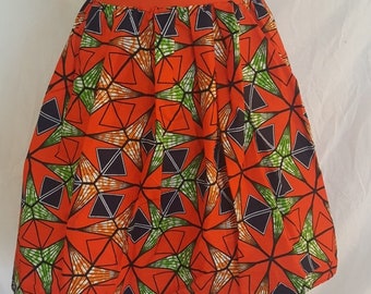African Print A-line Skirt