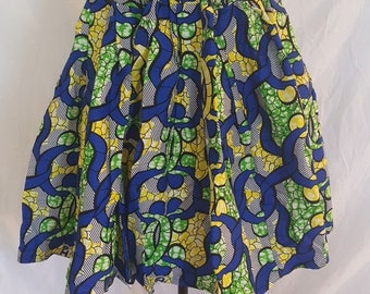 African A-line Print Skirt