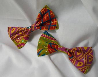 Handmade African Hair Bow Clip