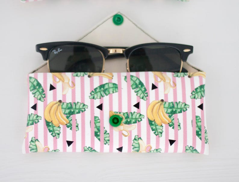 Banana Leaves Glasses Case Sunglasses Case Vegan Leather Etsy