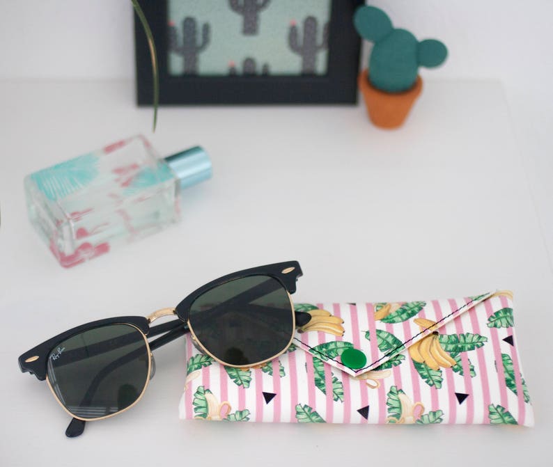 Banana Leaves Glasses Case Sunglasses Case Vegan Leather Etsy