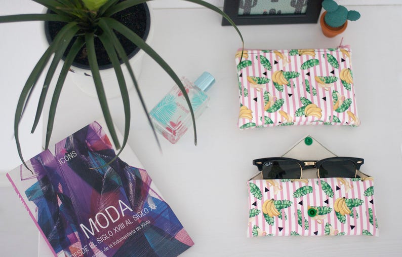 Banana Leaves Glasses Case Sunglasses Case Vegan Leather Etsy