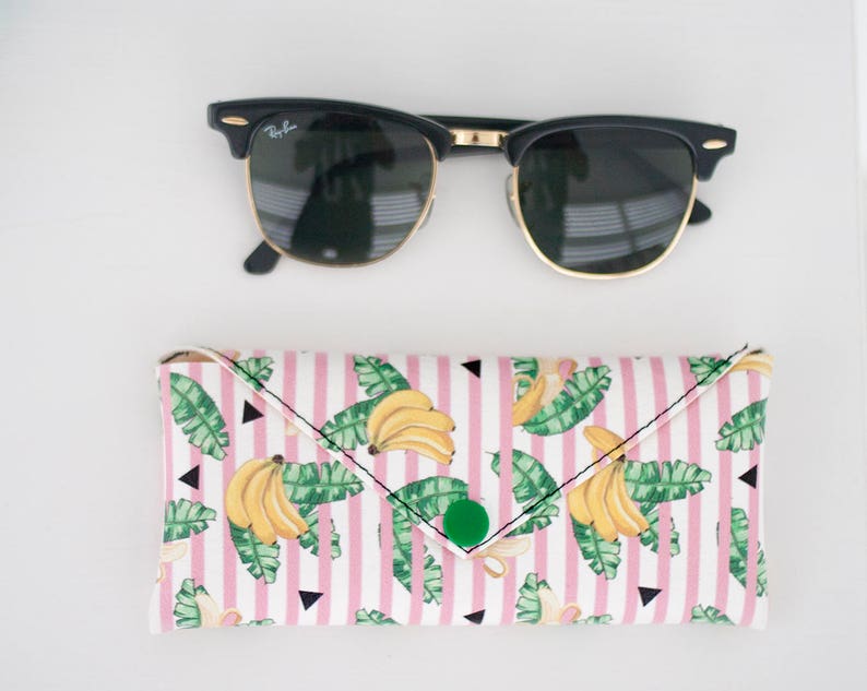 Banana Leaves Glasses Case Sunglasses Case Vegan Leather Etsy