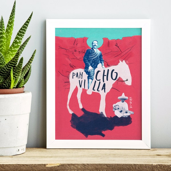 Colorful Mexican revolutionary pancho villa poster to decorate by Dréa