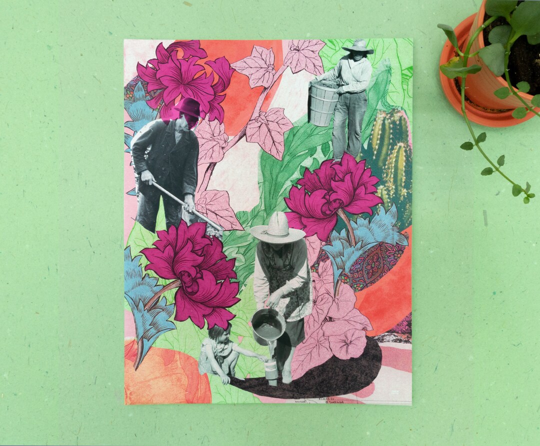 Gardeners Collage Art Dréa Flowers Etsy