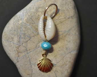 Seashell Belly Ring: Sterling Silver Navel Piercing, Beach Jewelry