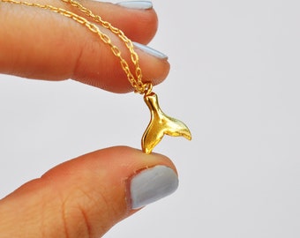 Finfish necklace, gold Whale fin, Whale tail pendant, beach necklace, summer jewelry, tail necklace ,gold necklace, talia luvaton jewelry