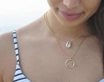 Gold wave necklace, silver wave, gold wave, wave pendant, beach necklace, summer jewelry, surf necklace ,gold necklace