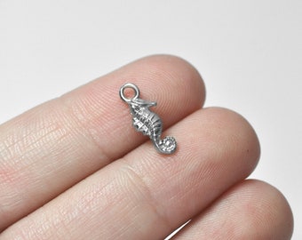 Ciondolo cavalluccio marino, argento sterling, 5 pezzi