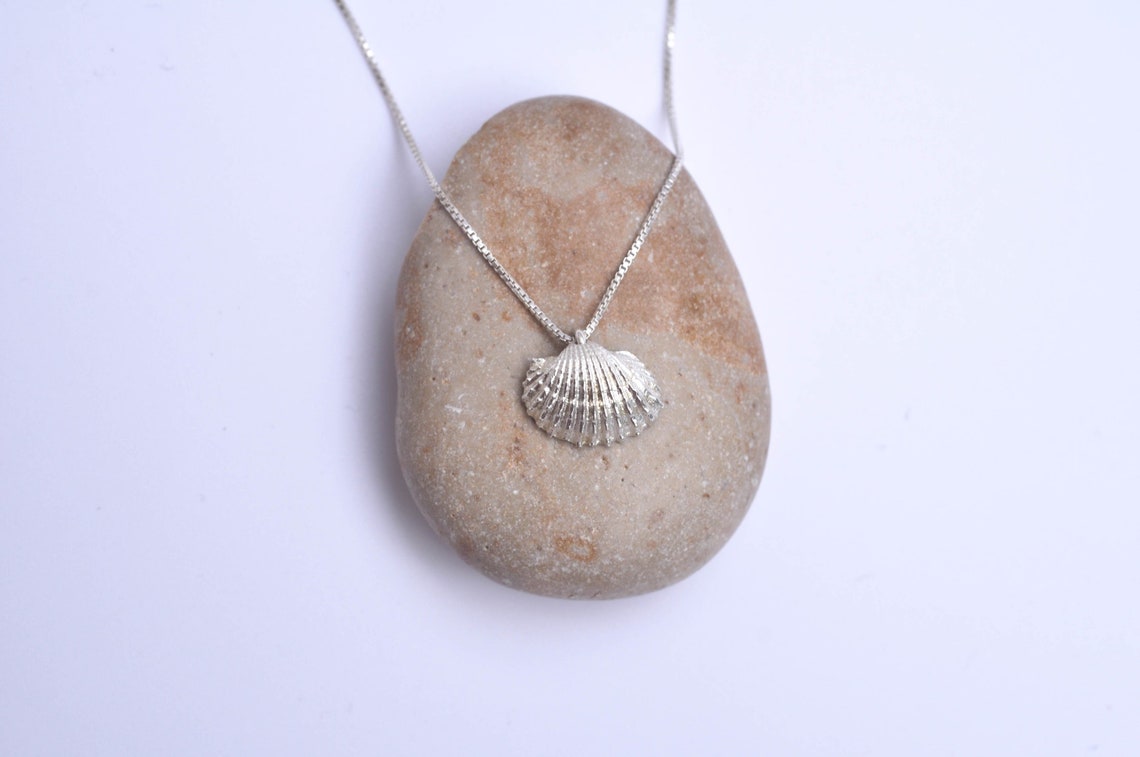 Real Small Shell Necklace seashell necklace silver shell Etsy