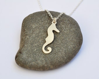 Collier Pendentif Hippocampe En Argent Sterling 925 - Longueur 46 Cm, Bohemian Moderne, Neuf Avec étiquettes
