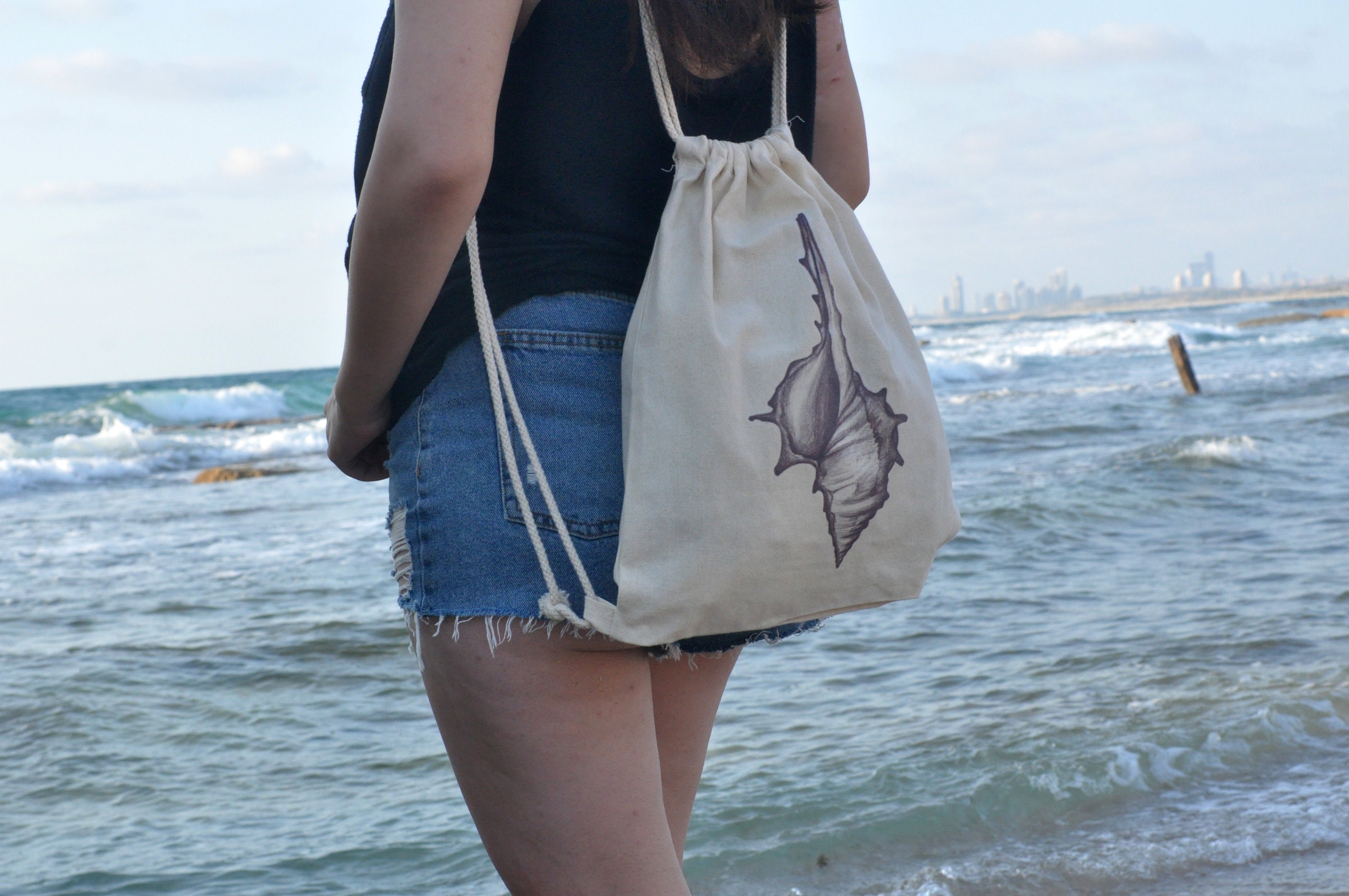 Seashell Sack Bag Ocean Sack Bag Cotton Sack Bag Shopping -  Ireland