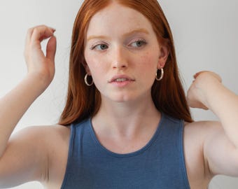 Sterlingzilveren oorringen | Schoon minimaal ontwerp | Handgemaakte zilveren hoepels | Dagelijkse sieraden | Tijdloze sieraden | Zilveren oorbellen | Hoepels