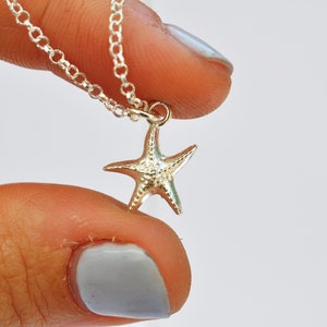 Starfish necklace, silver starfish, starfish pendant, beach necklace, summer jewelry, sea star necklace ,silver necklace, talia luvaton
