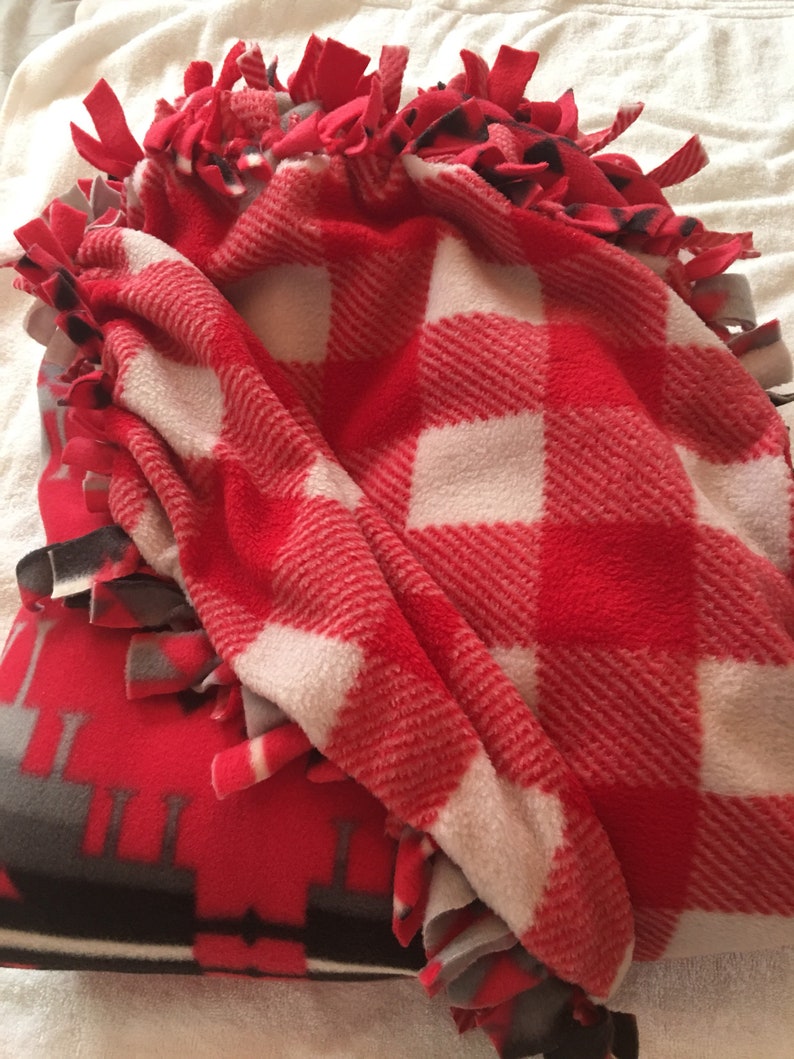 Bold and Red Throw / Blanket. Red/Black/Grey and White native Etsy