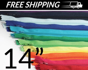 14 inch Zippers -  You Pick Colors - 100 Pieces