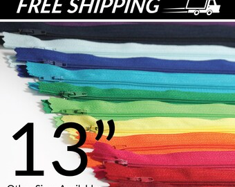 SALE - 13 inch Zippers -  50 Pieces - Variety
