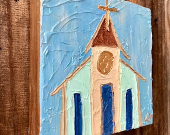 6x6 Church on Canvas