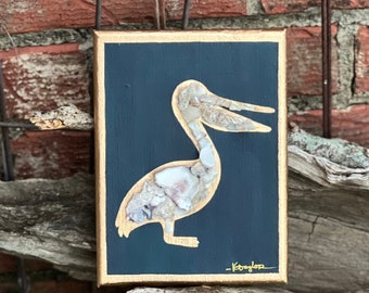 5x7 Pelican or Crab with Oyster Shells